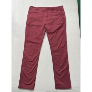 Untuckit Straght Fit Chino Pants‎ Coral Red 36x34 Preppy